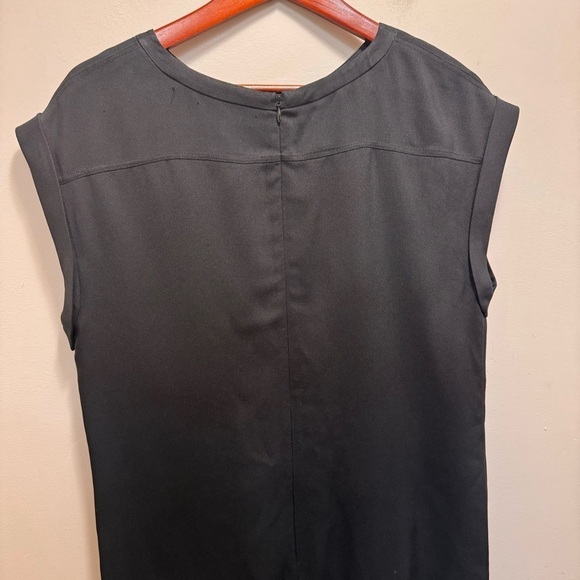Theory Black Sorcha Silk Shift Dress Size 8 - Picture 6 of 11